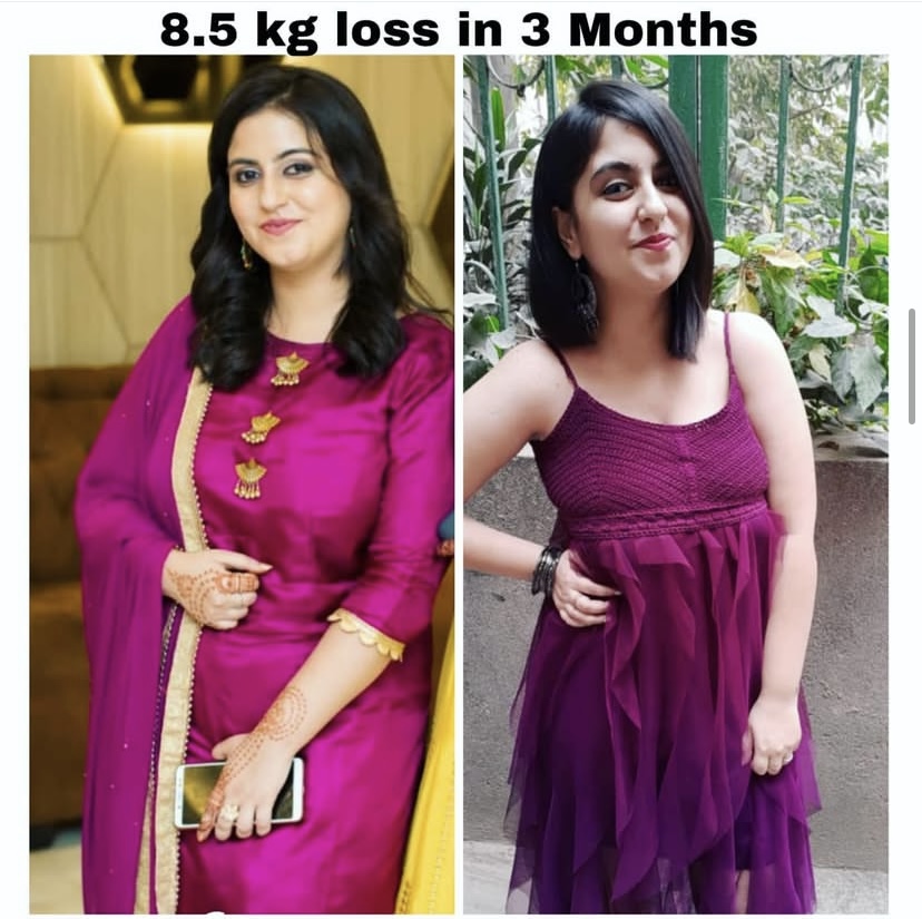 Client transformation — 8.5 kg lost in 3 months, Customised Programme